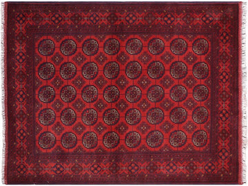 handmade Tribal Biljik Khal Muhammadi Red Blue Hand Knotted RECTANGLE 100% WOOL area rug 5x7